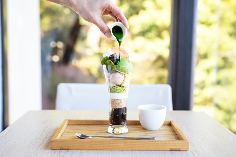 日影茶屋（風の杜）夏季限定「抹茶とわらび餅のパフェ」